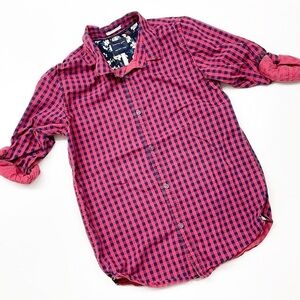 Cactus Boys boys red/navy plaid button down shirt